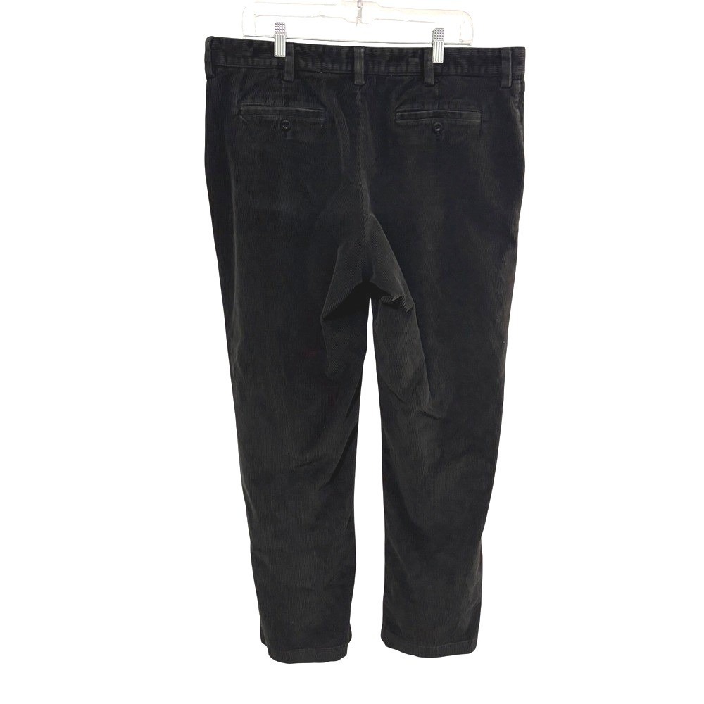 LL Bean Black Corduroy Chino Pants Mens 38x31 Classic Fit Thick Cotton Stretch - Picture 4 of 11
